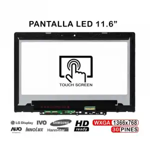 Pantalla Led Táctil Con Marco De 11.6" Para Portátil Lenovo Chromebook 300e 2nd Gen 81qc Mtk Sin G-sensor