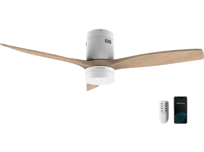 Ventilador de techo - Cecotec EnergySilence Aero 5600 Aqua Connected, 40 W, 6, Winter-Summer, Temporizador, Mando a distancia, Wi-Fi, LED, Wood