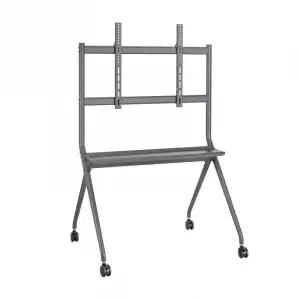 Aisens FT86FE-143 Soporte de Suelo Pro con Bandeja para Pantalla Interactiva/TV hasta 120kg De 50-86 Negro