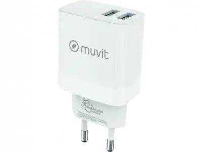 Cargador - MUVIT MCACC0021, Universal USB-A, 18W, 100V-240V, Blanco