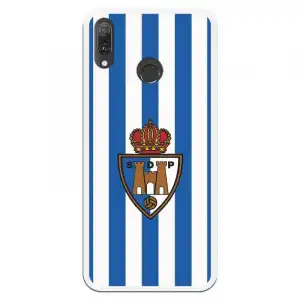 Funda Oficial Escudo S.d. Ponferradina Fondo Rayas Azules Y Blancas Para Huawei Y9 2019