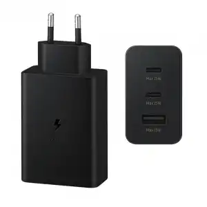 Klack Cargador de 2 Puertos USB-C + 1 Puerto USB-A 65W Negro