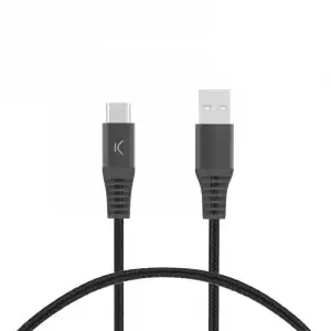 Ksix Cable de Carga Trenzado USB-A a USB-C Carga Ultra Rápida 1m Negro