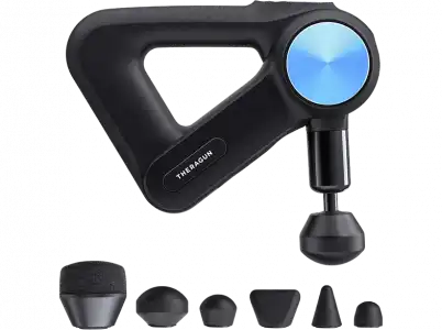 Masajeador - Therabody Theragun Pro, Bluetooth, 6 accesorios, Tecnología QuietForce, Pantalla OLED, Negro
