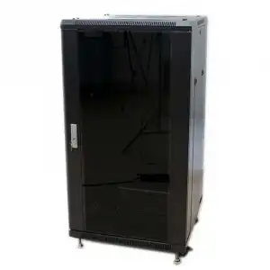 Powergreen Armario Rack 19" 42U 60x100cm Puerta Delantera Cristal Y Trasera Metálica con Accesorios
