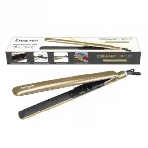 Beper 40.450GO Plancha de Pelo con Revestimiento de Cerámica Dorada