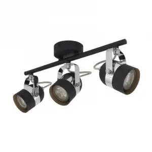 Efectoled Lámpara De Techo Orientable De Metal Sinner 3 Focos Negro Negro