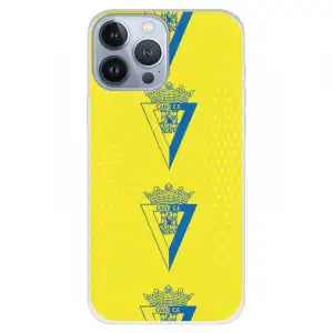 Funda Para Iphone 13 Pro Max Del Cádiz Escudo Patrón Vertical - Licencia Oficial Cádiz Cf
