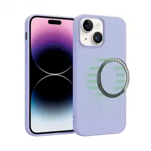 Icoveri Funda Silicona con Círculo Magnético Malva para iPhone 15