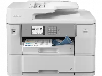 Impresora multifunción - Brother MFCJ6959DWRE1, Impresión a gran formato, Fax y escáner, Hasta 30 ppm, Doble cara, 512MB, Blanca