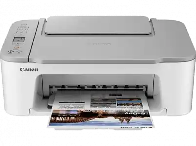 Impresora multifunción - Canon TS3451, Blanco/Negro y Color, 4800 x 1200 DPI, 7 ppm, Con escáner, Blanco