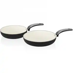 Swan Retro Set 2 Sartenes de Aluminio Prensado 20/28cm Negro