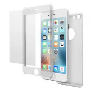 Unotec Pack Full Protect Transparente con Funda Total Cover y Cristal Templado para iPhone 6 / 6s