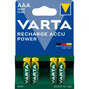 Varta Recharge Accu Power Pack 4 Pilas Recargables NiMH AAA 1000mAh