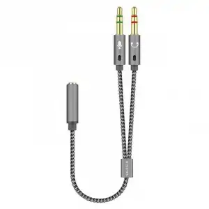 Aisens Cable Adaptador Jack 3.5mm a 2xJack 3.5mm Hembra/Macho 25cm Gris