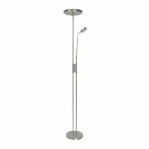 Fabrilamp Pie De Salón Antares 20w+7w 4000k Lector Níquel Intensidad Regulable