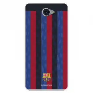 Funda Para Huawei Y7 Del Fc Barcelona Fondo Rayas Verticales - Licencia Oficial Fc Barcelona