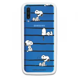Funda Para Samsung Galaxy A70 Oficial De Peanuts Snoopy Rayas - Snoopy