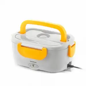 Innovagoods Lunffi Fiambrera Eléctrica Portátil para Oficina y Coche 1.05L 60W Amarillo