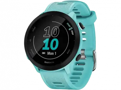 Reloj deportivo - Garmin Forerunner 55, 1,04", MIP, 14 días, GPS, Frecuencia cardíaca, 5 ATM, Azul