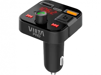 Transmisor FM - Vieta Pro MFV99BK, Manos libres, Quick Charge 3.0, USB-C, Negro