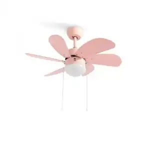 Ventilador De Techo 53w - Windlight Easy - Rosa Pastel -silencioso Ø86 Cm - Con Luz