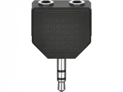 Adaptador - Hama 00205191, De conector Jack 3.5 mm a 2 enchufes mm, Negro