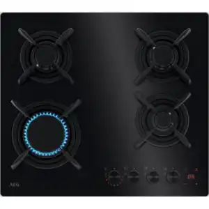 AEG HKB64453NB Serie 8000 Flamelight Placa de Gas 4 Zonas 60cm Negra
