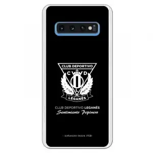 Funda Oficial Leganés Escudo Blanco Sobre Fondo Negro Para Samsung Galaxy S10