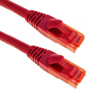 BeMatik Cable de Red UTP RJ45 Cat.6A 25cm Rojo