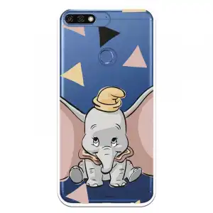 Funda Oficial Disney Dumbo Silueta Transparente Para Huawei Y7 2018