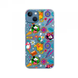 Funda Para Iphone 13 Oficial De Disney Mickey Y Minnie Patrón Retro Premium - Clásicos Disney