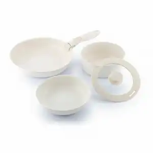 InnovaGoods Passet Set de Sartenes con Mango Extraíble 5 Piezas 26cm Beige