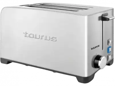 Tostadora - Taurus MyToast Legend Duplo, 1400W, 2 Ranuras extra largas, 3 Funciones: descongelar, recalentar y cancelar, Inox