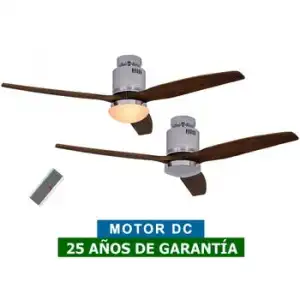 Ventilador De Techo Con Luz Casafan 93132311 Aerodynamix Eco 132 Ch Nuez/ Cromo Brillante