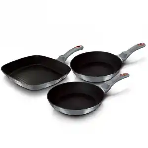 Berlinger Haus Moonlight Set 2 Sartenes + Grill de Aluminio Forjado 20/24/28cm