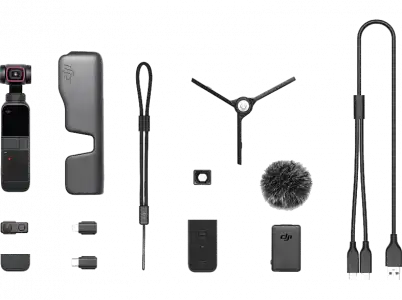 Cámara deportiva - DJI Pocket 2 Creator Combo, 4K, Estabilizador de imagen, Micrófono, 64 MP, CMOS, Negro
