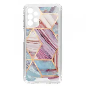 Carcasa De Mármol Híbrido Con Esquinas Reforzadas Violeta Samsung Galaxy A13 4g