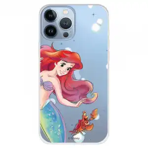 Funda Para Iphone 13 Pro Max Oficial De Disney Ariel Y Sebastián Burbujas - La Sirenita