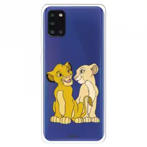 Funda Para Samsung Galaxy A31 Oficial De Disney Simba Y Nala Silueta - El Rey León
