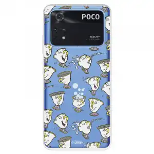 Funda Para Xiaomi Poco M4 Pro 4g Oficial De Disney Chip Potts Siluetas - La Bella Y La Bestia