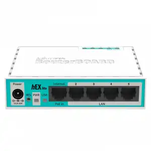 MikroTik HEX Lite Router MPLS 5 Puertos RJ45 PoE