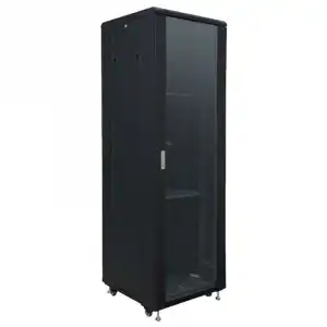 Powergreen Armario Rack 19" 42U 60x60cm Puerta Delantera Cristal y Puerta Trasera Metálica
