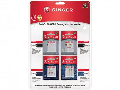 Recambio agujas - Singer A4/A5 Needle Pack, 25 unidades, Universal, Denim, Ball Point, Multicolor