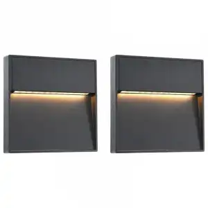 VidaXL Pack 2 Lámparas de Pared LED para Exterior 3W Blanco Cálido