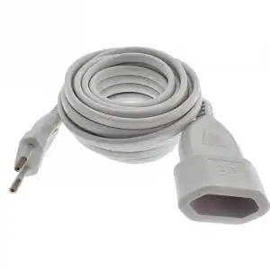Eurobric 76306 Prolongador Bipolar 5m Blanco