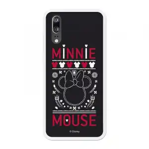 Funda Oficial Disney Minnie, Negro Bordado Huawei P20