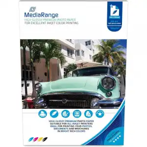 MediaRange MRINK117 Papel Fotográfico Alto Brillo A4 180gr Blanco 50 Hojas