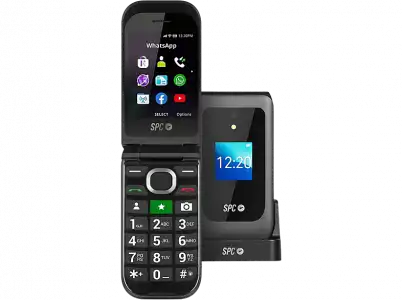 Móvil - SPC Jasper 2327N, Botón SOS, 2.8", 4G, 1600 mAh, Radio FM, Bluetooth, Números y Letras grandes, Negro