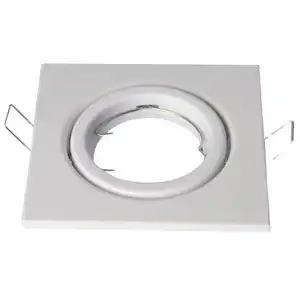 V-Tac Soporte Cuadrado Empotrable para Bombillas GU10 82x22mm Blanco